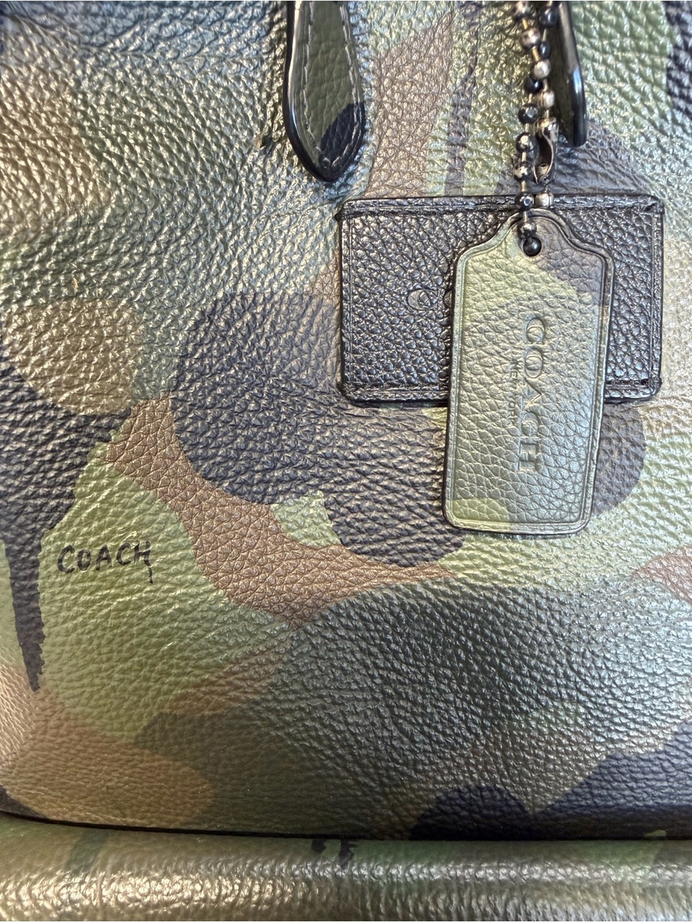 Coach Men’s Camouflage Leather Backpack in Green and Black - Picture 2 of 8